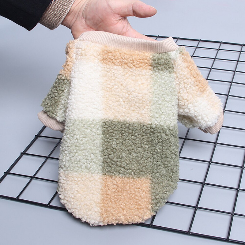 Kockovaný sveter pre domáce zvieratá, teplý flísový sveter pre malé a stredné psy, šteniatko, pes, mačka, vianočné tričko, bunda, plyšový bišón, pomeranian, schnauze, oblečenie pre psov