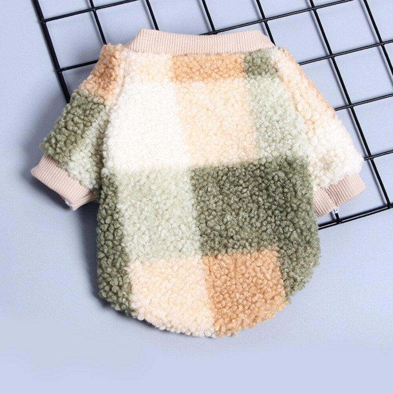 Kockovaný sveter pre domáce zvieratá, teplý flísový sveter pre malé a stredné psy, šteniatko, pes, mačka, vianočné tričko, bunda, plyšový bišón, pomeranian, schnauze, oblečenie pre psov