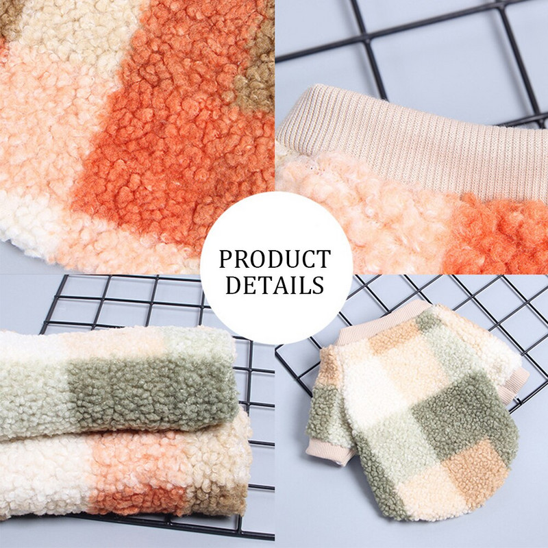 Kockovaný sveter pre domáce zvieratá, teplý flísový sveter pre malé a stredné psy, šteniatko, pes, mačka, vianočné tričko, bunda, plyšový bišón, pomeranian, schnauze, oblečenie pre psov