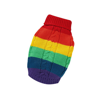 Oblečenie pre psov, pletený sveter bez rukávov pre mačky, módny dúhový pruhovaný teplý jesenný sveter pre domáce zvieratá, čivava, buldog, roztomilá vesta