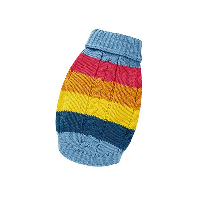 Oblečenie pre psov, pletený sveter bez rukávov pre mačky, módny dúhový pruhovaný teplý jesenný sveter pre domáce zvieratá, čivava, buldog, roztomilá vesta