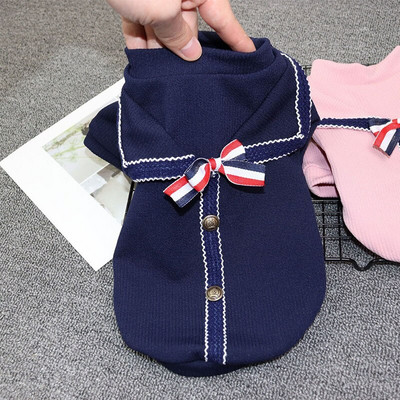 Svetre pre psov, oblečenie na jar a leto, priedušné, pohodlné, pletené tričko pre šteniatka v štýle College, roztomilý kostým pre malé zvieratá