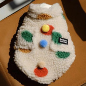 Dot Lamb Wool Coat Ρούχα για κατοικίδια Σκύλοι Βαμβακερό μπουφάν Ρούχα για σκύλους Γαλλική εκτύπωση μπουλντόγκ Ζεστή χαριτωμένη φθινοπωρινή χειμερινή λευκή μασκότ για αγόρι