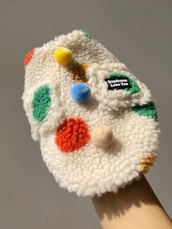 Dot Lamb Wool Coat Ρούχα για κατοικίδια Σκύλοι Βαμβακερό μπουφάν Ρούχα για σκύλους Γαλλική εκτύπωση μπουλντόγκ Ζεστή χαριτωμένη φθινοπωρινή χειμερινή λευκή μασκότ για αγόρι