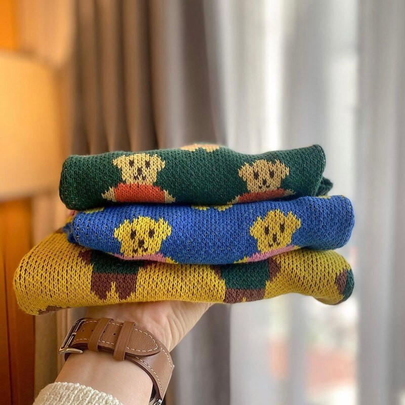 Oblečenie pre psov so zeleným medveďom, pletený sveter pre domáce zvieratá, zimné oblečenie pre malých psov, mäkký sveter s kreslenými postavičkami