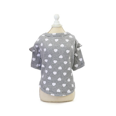 Haine pentru câini de toamnă iarnă din bumbac pentru câini de talie mică, imprimeu dragoste, cățeluș, pisică, pulover Cămașă Yorkies Shih Tzu Cămăși Mascota îmbrăcăminte