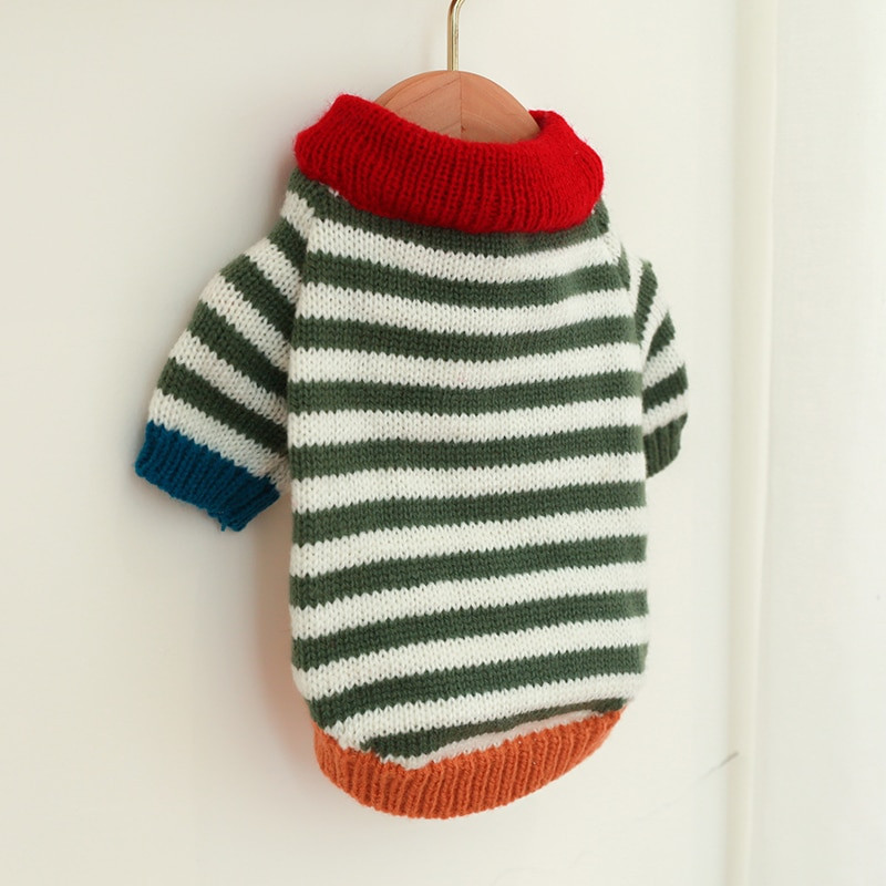 PETCIRCLE Oblečenie pre psov Vintage pruhovaný sveter pre malých a stredných psov, šteniatka a mačky, jeseň a zima, oblečenie pre domáce zvieratá, kostým pre psov, potreby pre domáce zvieratá