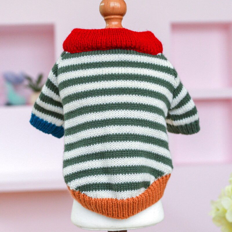 PETCIRCLE Oblečenie pre psov Vintage pruhovaný sveter pre malých a stredných psov, šteniatka a mačky, jeseň a zima, oblečenie pre domáce zvieratá, kostým pre psov, potreby pre domáce zvieratá