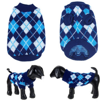 Χειμερινά ρούχα για σκύλους γάτας Ζεστό χριστουγεννιάτικο πουλόβερ για μικρό μεσαίο σκύλο Παλτό ένδυσης κατοικίδιων ζώων Πλεκτό ύφασμα βελονάκι Πουλόβερ για κρύο καιρό