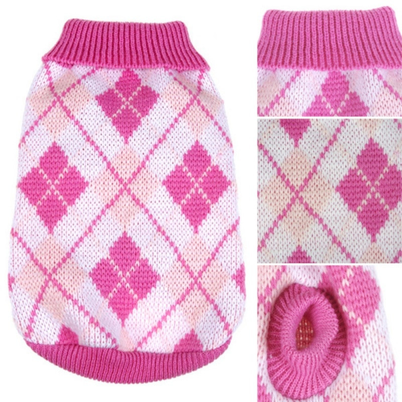 Talvised Kassi Koerariided Soe Jõulukampsun Väikesele Keskmisele Koerale Lemmikloomarõivad Mantel Kudumine Heegeldatud riie Külma ilmaga kampsun