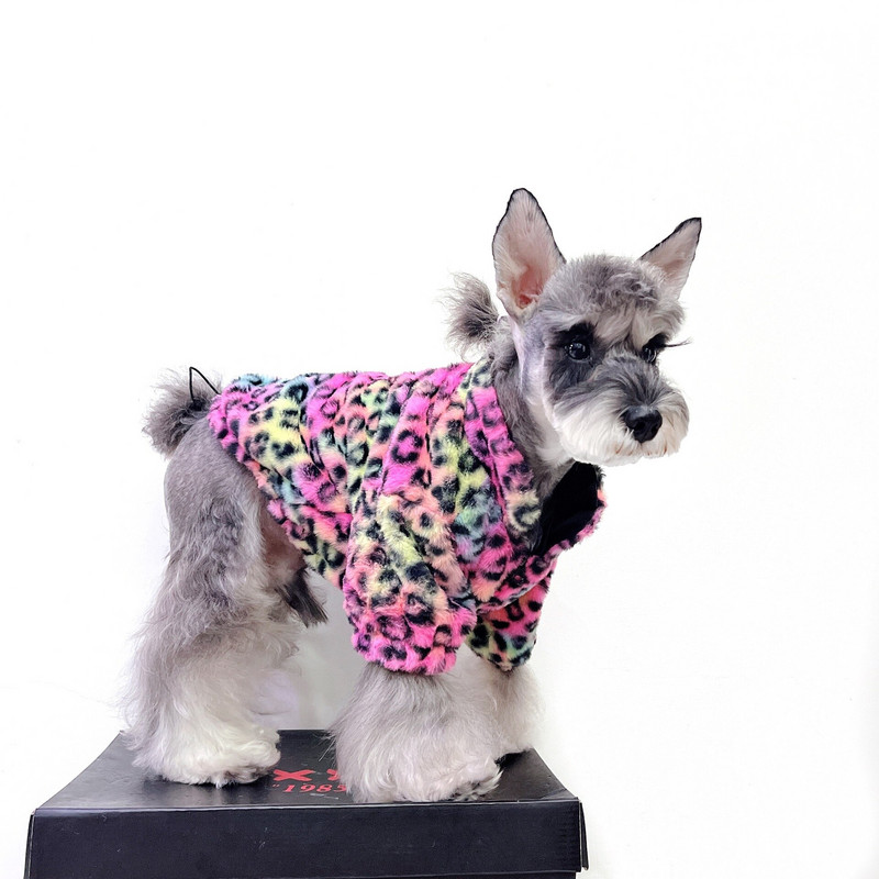 Zimné oblečenie pre psov s leopardím vzorom pre malé psy, oblečenie pre domáce zvieratá, francúzsky buldoček, teplá bunda pre yorkshirských tyrkysov, flísový kabát PC1808