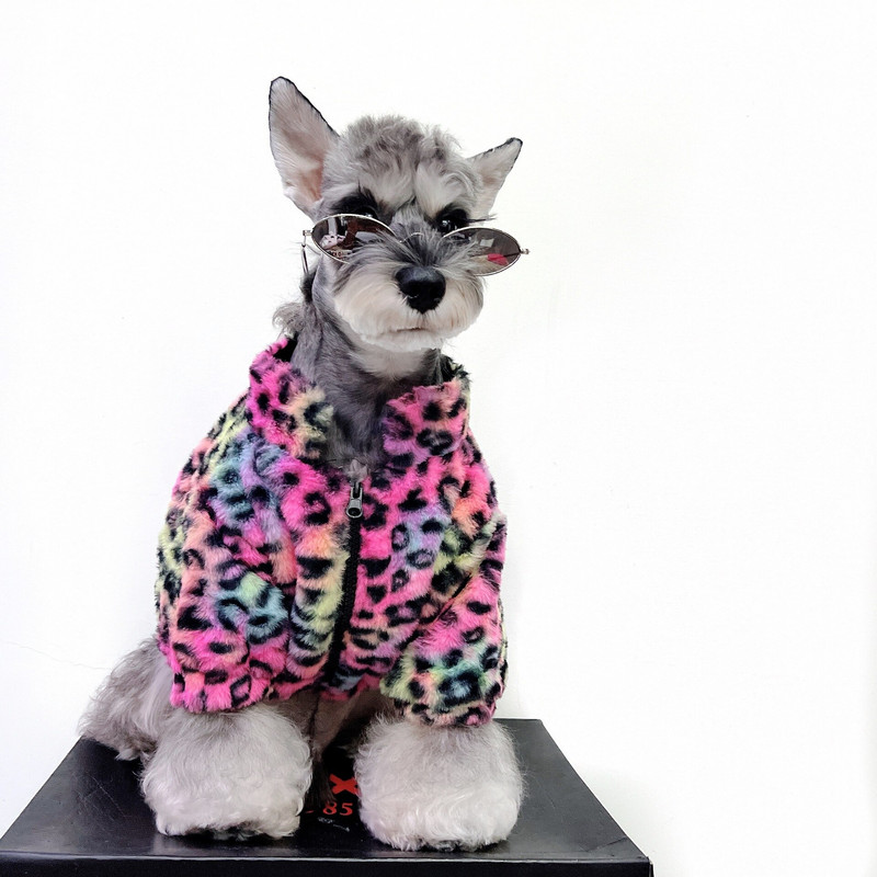 Zimné oblečenie pre psov s leopardím vzorom pre malé psy, oblečenie pre domáce zvieratá, francúzsky buldoček, teplá bunda pre yorkshirských tyrkysov, flísový kabát PC1808