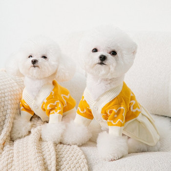 Пуловер за кучета Рокля Жилетка Топли дрехи за кучета за малки кучета Предмети за домашни любимци Чихуахуа Френски булдог Дрехи за домашни любимци Палто Плетен пуловер