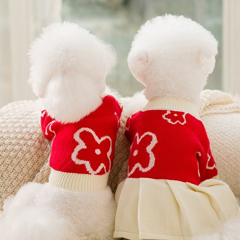 Koerte kampsun Kleit Kardigan Soe koerariided väikestele koertele Lemmikloomatarbed Chihuahua Prantsuse buldogid Lemmikloomade riided Mantel Kootud Kampsun