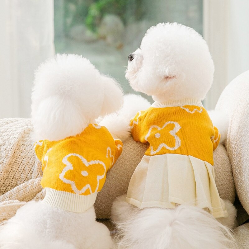 Koerte kampsun Kleit Kardigan Soe koerariided väikestele koertele Lemmikloomatarbed Chihuahua Prantsuse buldogid Lemmikloomade riided Mantel Kootud Kampsun