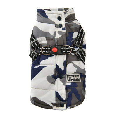 Koera jope rinnarihmaga Talvine koera jope soe mantel Veekindel lemmiklooma välisjope Koerariided helkurpaelaga