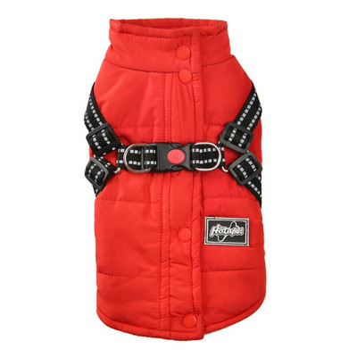 Koera jope rinnarihmaga Talvine koera jope soe mantel Veekindel lemmiklooma välisjope Koerariided helkurpaelaga