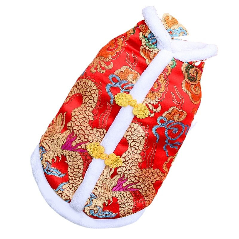 Oblečenie pre domáce zvieratá na Nový rok, pes a mačka, festivalový kabát, čínsky štýl, oblečenie pre domáce zvieratá, vesta, bunda, veľkosť S-3XL, oblek Tang