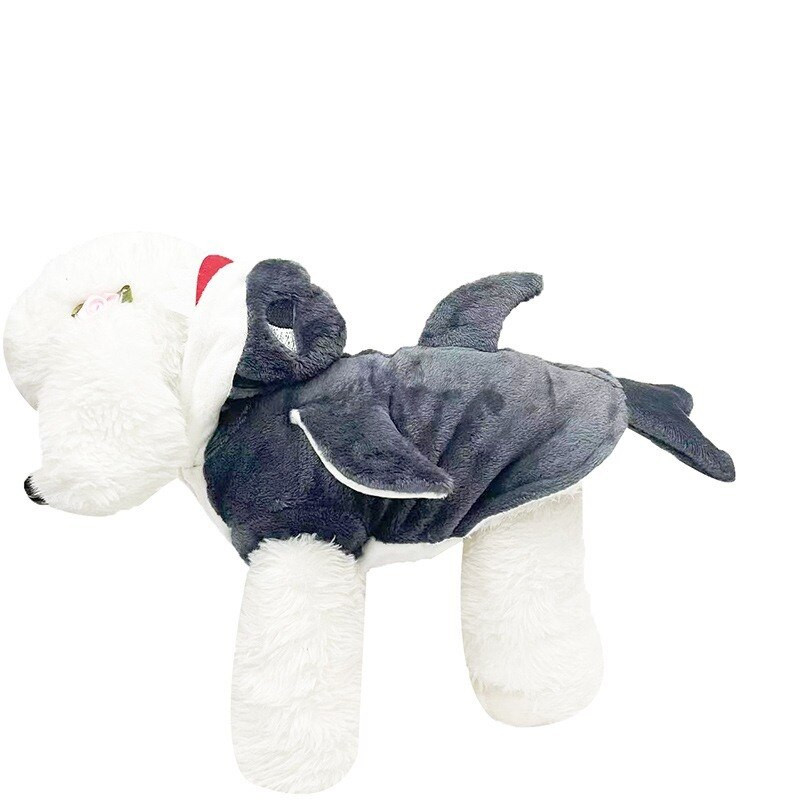 Halloweeni koerte kostüümid Talvised koerariided Naljakas hai kostüüm Soe fliisist kutsikas Lemmikmantel Jope riided väikestele koertele kassidele