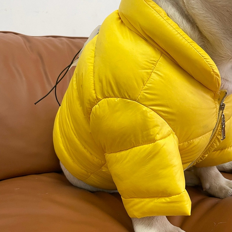 Módna zimná teplá páperová bunda s kapucňou pre psov, sveter s kapucňou pre malé a stredné psy, francúzsky buldoček, bradáč, čivava, mops LDC79