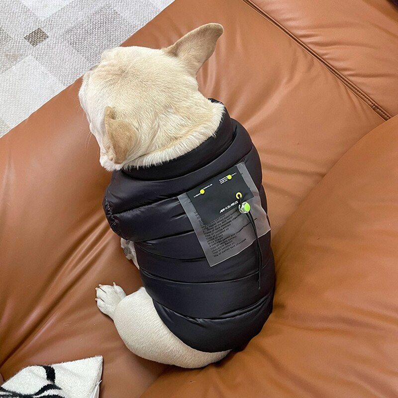 Módna zimná teplá páperová bunda s kapucňou pre psov, sveter s kapucňou pre malé a stredné psy, francúzsky buldoček, bradáč, čivava, mops LDC79