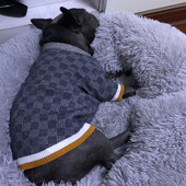 Francúzska módna značka Oblečenie pre psov Sveter pre psov Pletené oblečenie pre domáce zvieratá Pletené tričko Klasická móda Oblečenie pre psov Kockované oblečenie