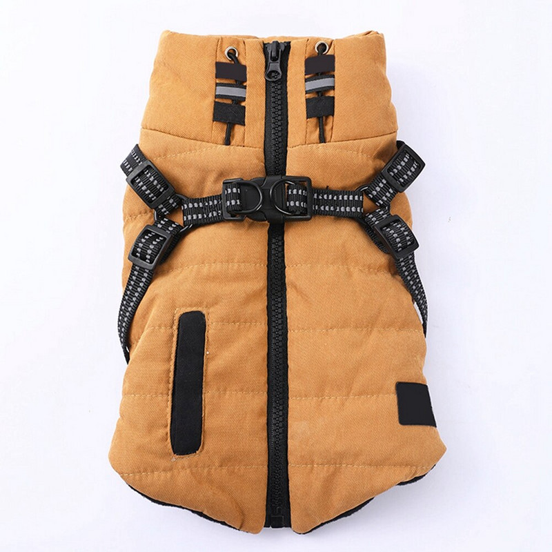 Reflexné zimné teplé oblečenie pre psov pre labradorov, veľké psy, bunda s postrojom, nepremokavý kabát pre veľkých psov, oblečenie pre čivavy