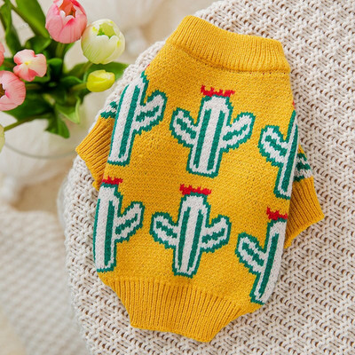 DUOMASUMI Πουλόβερ σκύλου Φθινοπωρινό Χειμερινό Ρούχα για κουτάβι Ρούχα Χαριτωμένο πουλόβερ κάκτου πουλόβερ για μικρά ρούχα για σκύλους Ρούχα για κατοικίδια για γάτες