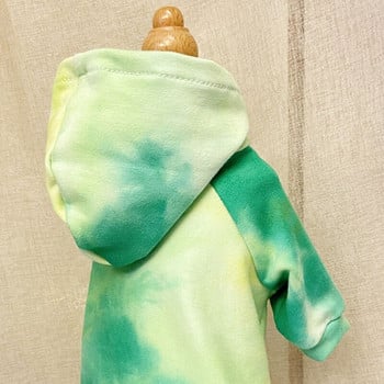 Качулки за кучета Tie Dye Дрехи за домашни любимци за малки кучета Палта за кученца Якета Суичър за чихуахуа Костюм за кученце Котка Памучни тоалети за домашни любимци