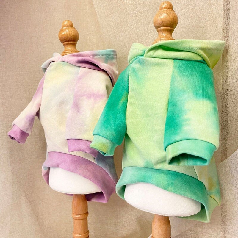 Koerte kapuutsid Lipsuga värvitud lemmikloomariided väikestele koertele kutsikate mantlid jakid Chihuahua koerte kasside kostüümid, puuvillased lemmikloomade komplektid