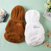 Haine pentru câini din fleece, iarnă, caldă, hanorace pentru câini, cu litere, haină pentru animale de companie, jachetă pentru câini, moale, buldog francez, chihuahua, îmbrăcăminte pentru câini