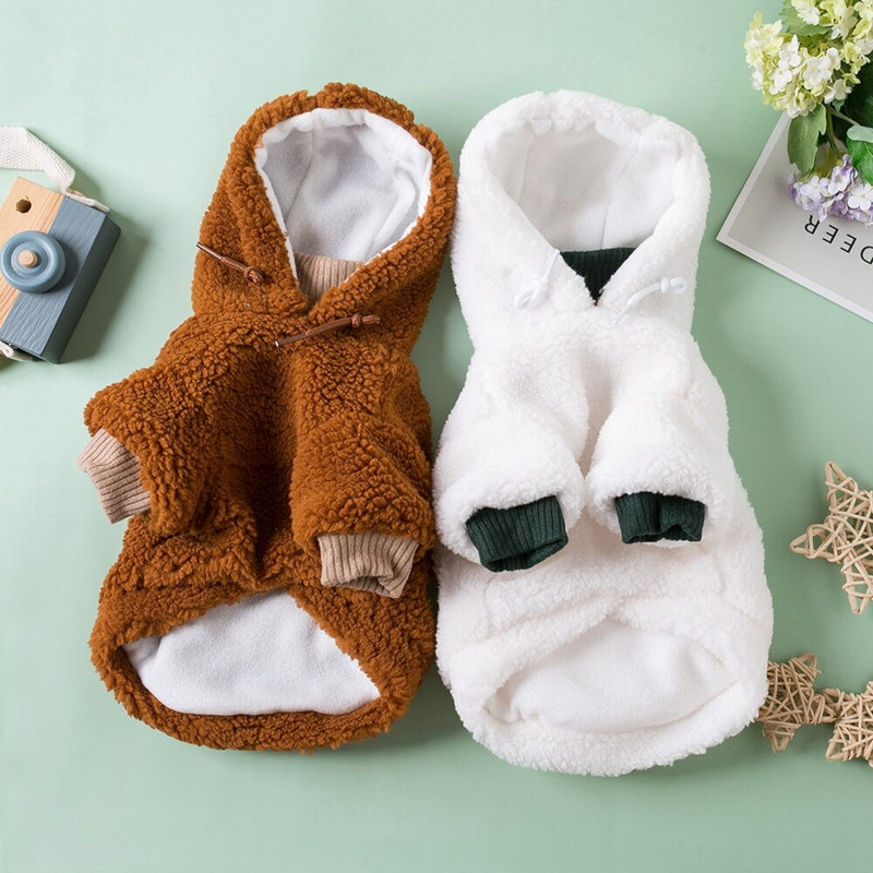 Haine pentru câini din fleece, iarnă, caldă, hanorace pentru câini, cu litere, haină pentru animale de companie, jachetă pentru câini, moale, buldog francez, chihuahua, îmbrăcăminte pentru câini