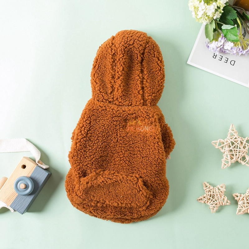 Haine pentru câini din fleece, iarnă, caldă, hanorace pentru câini, cu litere, haină pentru animale de companie, jachetă pentru câini, moale, buldog francez, chihuahua, îmbrăcăminte pentru câini