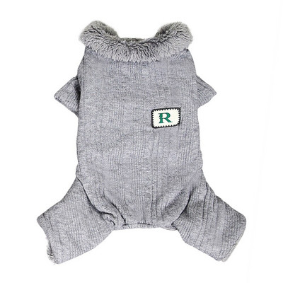 Zimné teplé oblečenie pre psov, sveter pre psov, overal s flísovou podšívkou, kabát pre mačky a šteniatka, vetruodolný pletený, udržiava hrejivý, 4-nohový, psí kabát