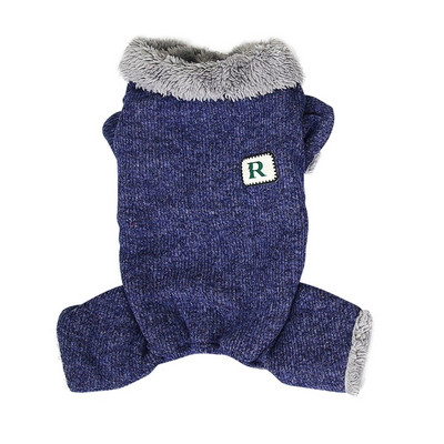 Zimné teplé oblečenie pre psov, sveter pre psov, overal s flísovou podšívkou, kabát pre mačky a šteniatka, vetruodolný pletený, udržiava hrejivý, 4-nohový, psí kabát