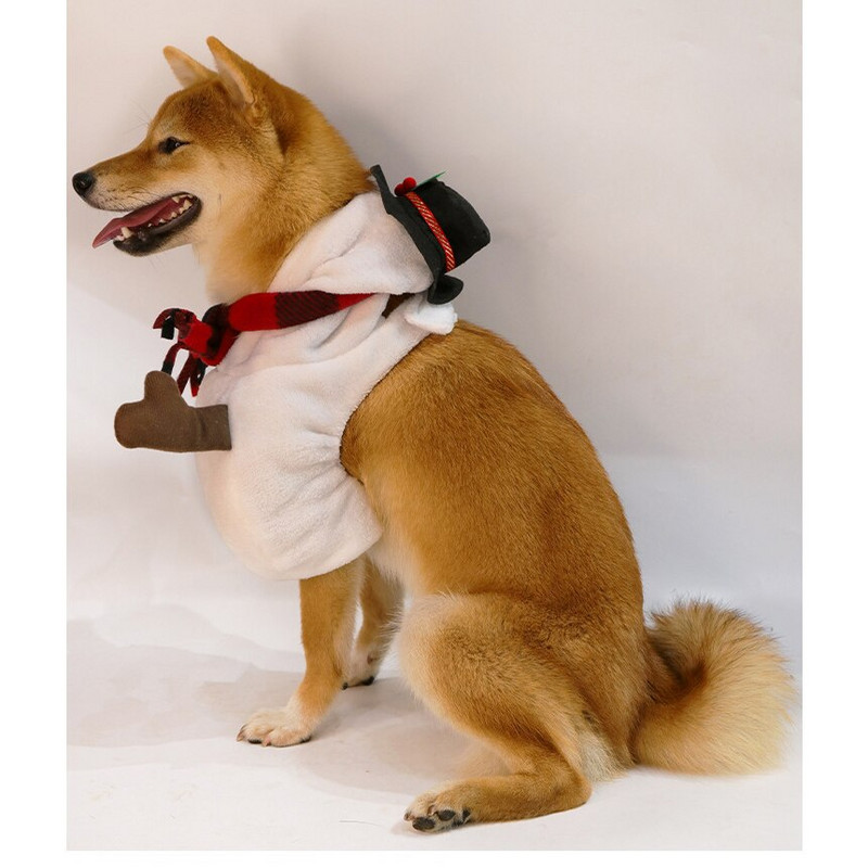 Vianočné oblečenie pre psov, roztomilý vtipný kostým snehuliaka pre malé, stredné a veľké psy, novoročný outfit pre psov, párty, cosplay oblečenie pre domáce zvieratá