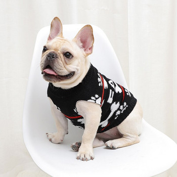 Ενδύματα για κατοικίδια Πουλόβερ για σκύλους γάτα Ρούχα για τα Χριστούγεννα Πολυτελή ίχνη ποδιών Bones Στολή κατοικίδιων σκυλιών Πλεκτά ρούχα για κατοικίδια