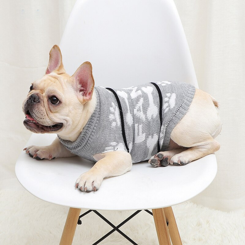 Îmbrăcăminte pentru animale de companie Câine pisică Pulover Îmbrăcăminte pentru Crăciun Amprente de lux Bones Costum pentru câine de companie Îmbrăcăminte tricotată pentru animale de companie