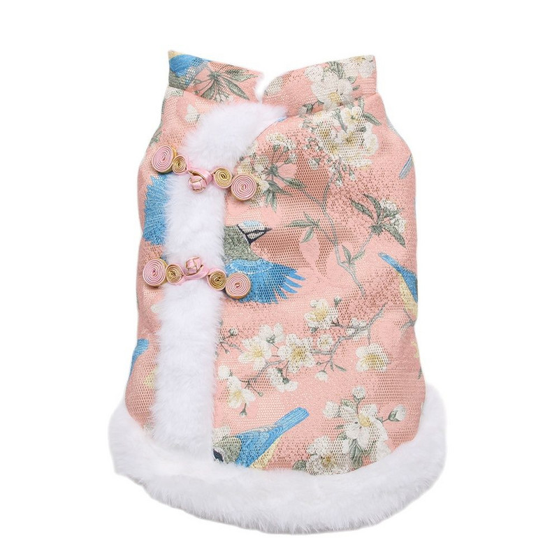 Teplá bunda pre psov a mačky, klasický kostým Tang, dizajn pre domáce zvieratá, šteniatka, mikina s kapucňou, zimné oblečenie, 4 farby