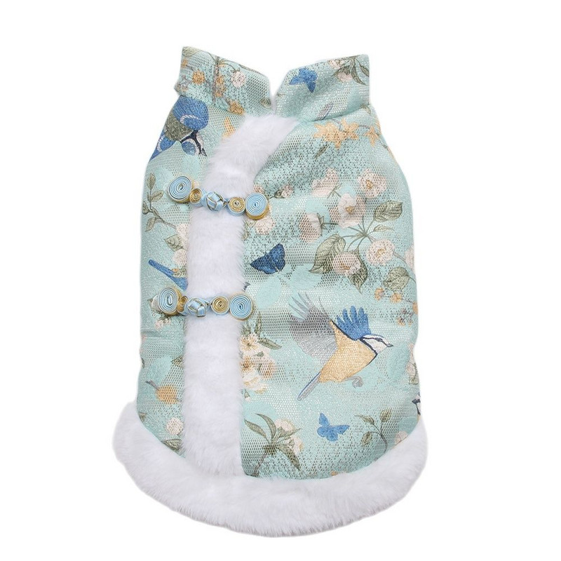 Teplá bunda pre psov a mačky, klasický kostým Tang, dizajn pre domáce zvieratá, šteniatka, mikina s kapucňou, zimné oblečenie, 4 farby