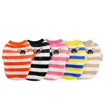 Υπέροχα ρούχα για σκύλους Χειμερινή μπλούζα με ζεστές ρίγες Puppy Cat Small Medium Dogs Puppy Yorkshire Outfit Προμήθειες για κατοικίδια ζώα