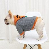 Drabužiai naminiams gyvūnėliams Prabangūs Helovino drabužiai šunims katėms Megztiniai megzti išdykę šypsenėlės naminių gyvūnėlių drabužiai su gobtuvu užsegami šunų drabužiai