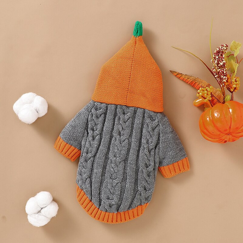 Drabužiai naminiams gyvūnėliams Prabangūs Helovino drabužiai šunims katėms Megztiniai megzti išdykę šypsenėlės naminių gyvūnėlių drabužiai su gobtuvu užsegami šunų drabužiai