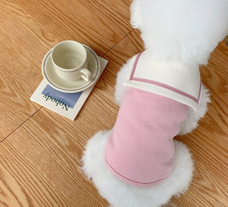 Kevad-suvi uus mereväe kaelarihm Suvine õhuke kutsika koerriided Kassi lemmikloomade kaisukaru Bomei väikesed kutsikariided