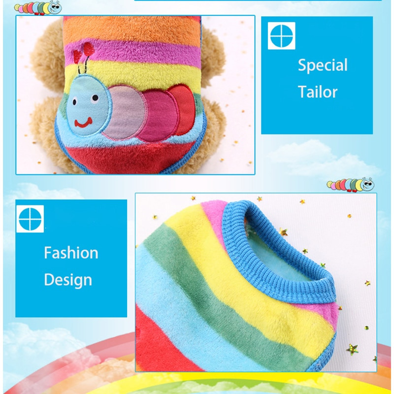 Γελοιογραφία Fleece Ρούχα για σκύλους κατοικίδιων για μικρά σκυλιά Παλτό Μπουφάν Χειμερινό Ζεστά ρούχα για σκύλους Ρούχα για σκύλους Πουλόβερ Chihuahua Ρούχα XXS