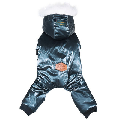 Koera talvemantel fliis Paks koera kapuutsid Snowsuit Lemmiklooma jope Soe riietus Koeramantel mütsiga Tuulekindel vest väikesele keskmisele koerale