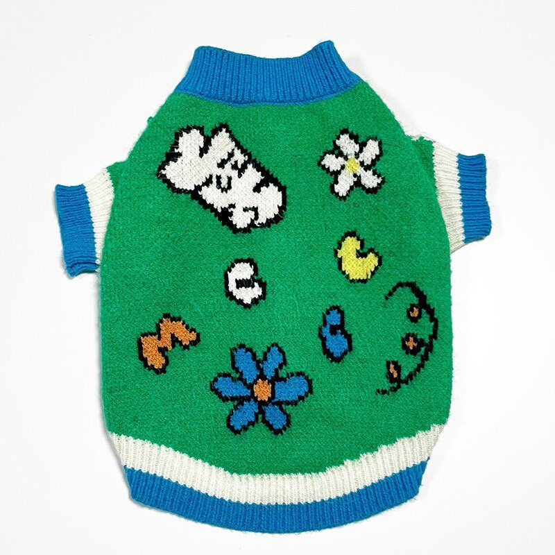 Iarnă verde animal de companie câini haine imprimare caldă câini pulover buldog francez bumbac cățeluș pentru câini mici și mijlocii îmbrăcăminte Chihuahua