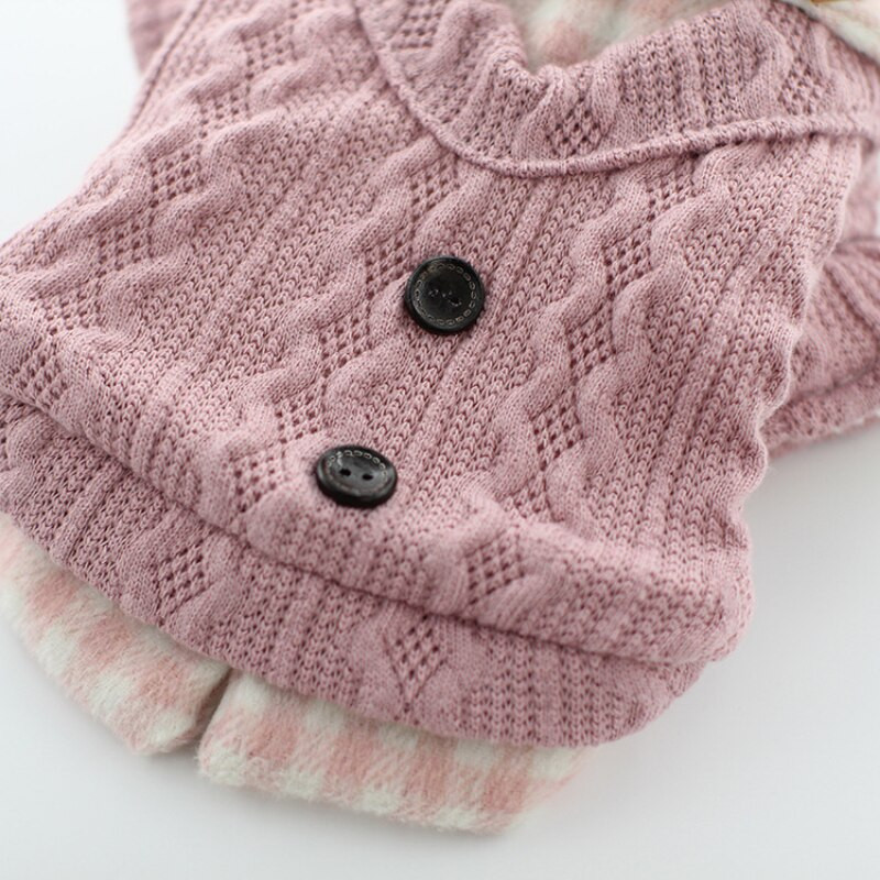 lemmiklooma riided Sügis talv Keskmine väike Kootud villane kampsun Mood soe jakk armas ruuduline särk kassipoeg kutsikas armas mantel Puudel