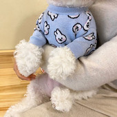 Blue Rabbit Dog Clothes Pleteni pulover za kućne ljubimce Jesenska i zimska odjeća Teddy Cat Donja majica Puppy Pleteni topli pulover XS-XL