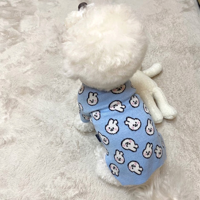 Blue Rabbit Dog Clothes Pleteni pulover za kućne ljubimce Jesenska i zimska odjeća Teddy Cat Donja majica Puppy Pleteni topli pulover XS-XL